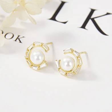 crescent moon and star earrings silver