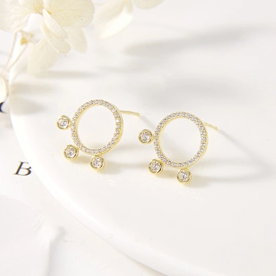 silver earrings with amber