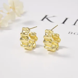 silver deer earrings