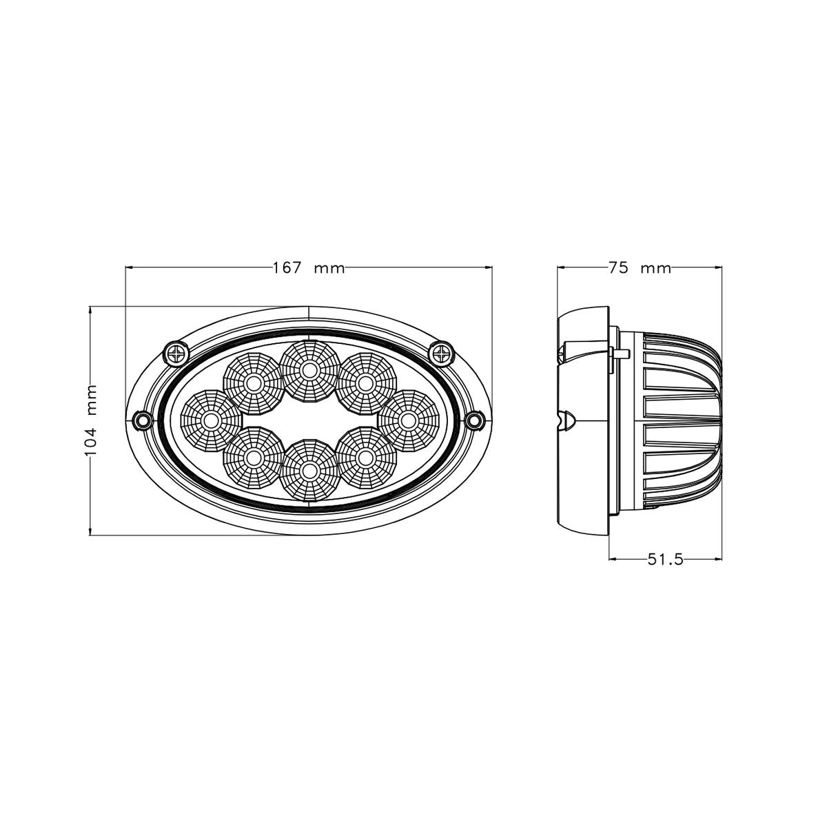40w Oval Agricultural Light  Embedded Light