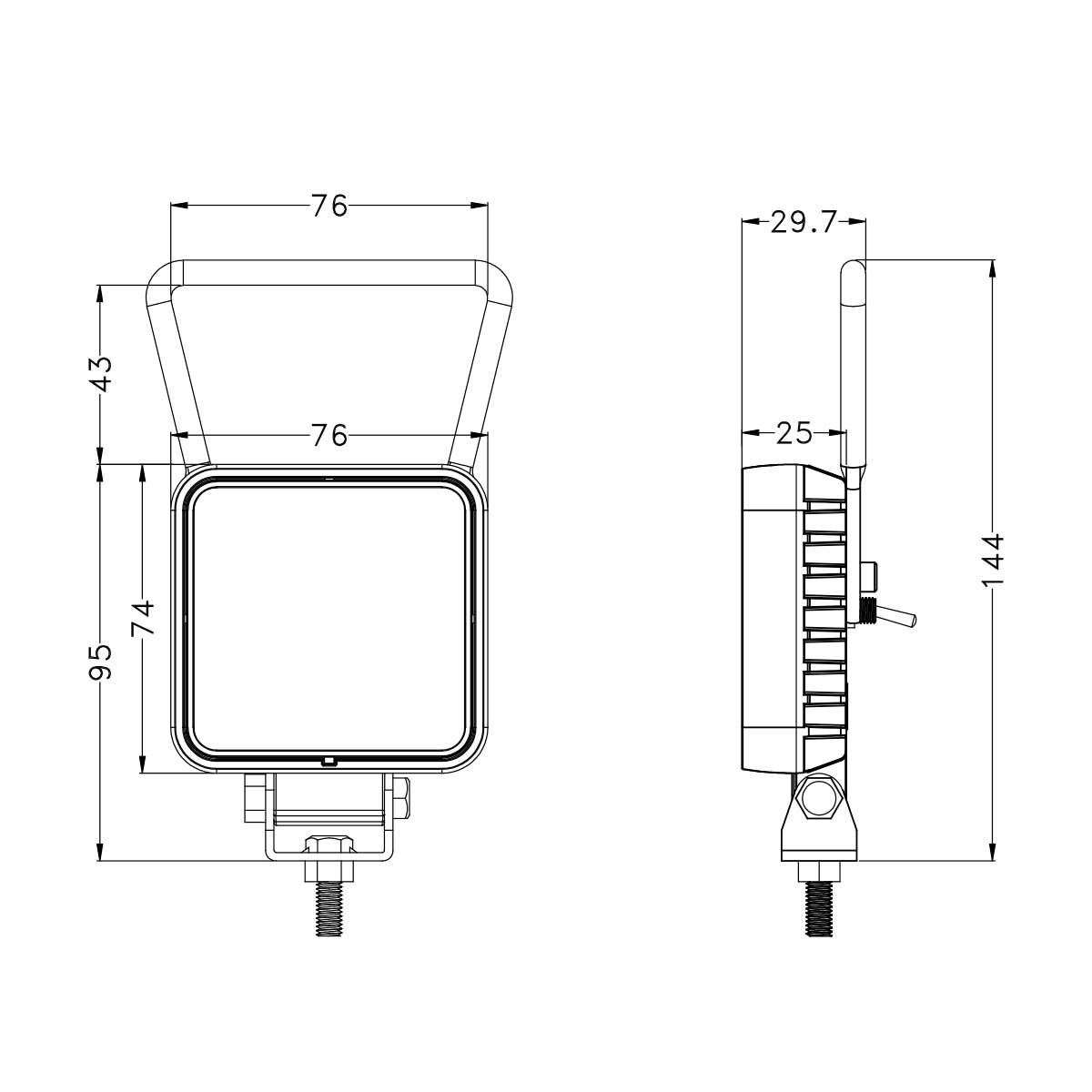 12w led work light For Trucks JP Agricultural Machinery Handle excavator etc, Switch Optional