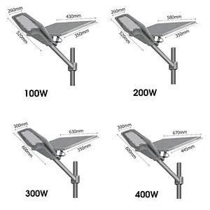 SunBonar  100w 200w 300w 400w  NEW Hot  Smart Remote  Control High Efficiency  Solar street light pole and wall lighting