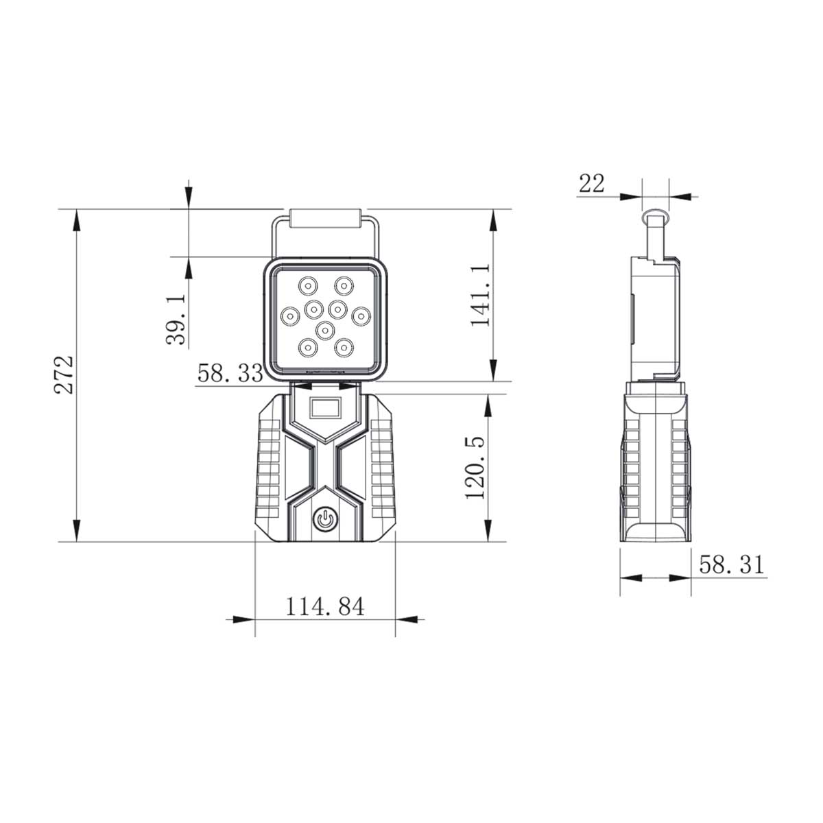 27W LED floodlight portable hand-held rechargeable battery emergency lights