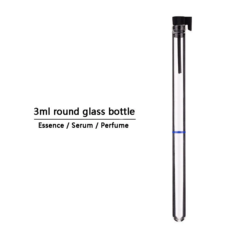 3ml clear perfume glass vials, 3cc transparent small bottles with pulg for sample test chemical medicine labmare