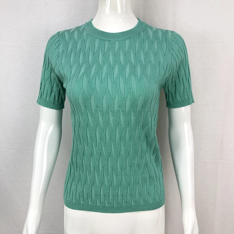 Summer 70%viscose30%nylon knitting sweater t-shirt casaul fashion women girl knitwear