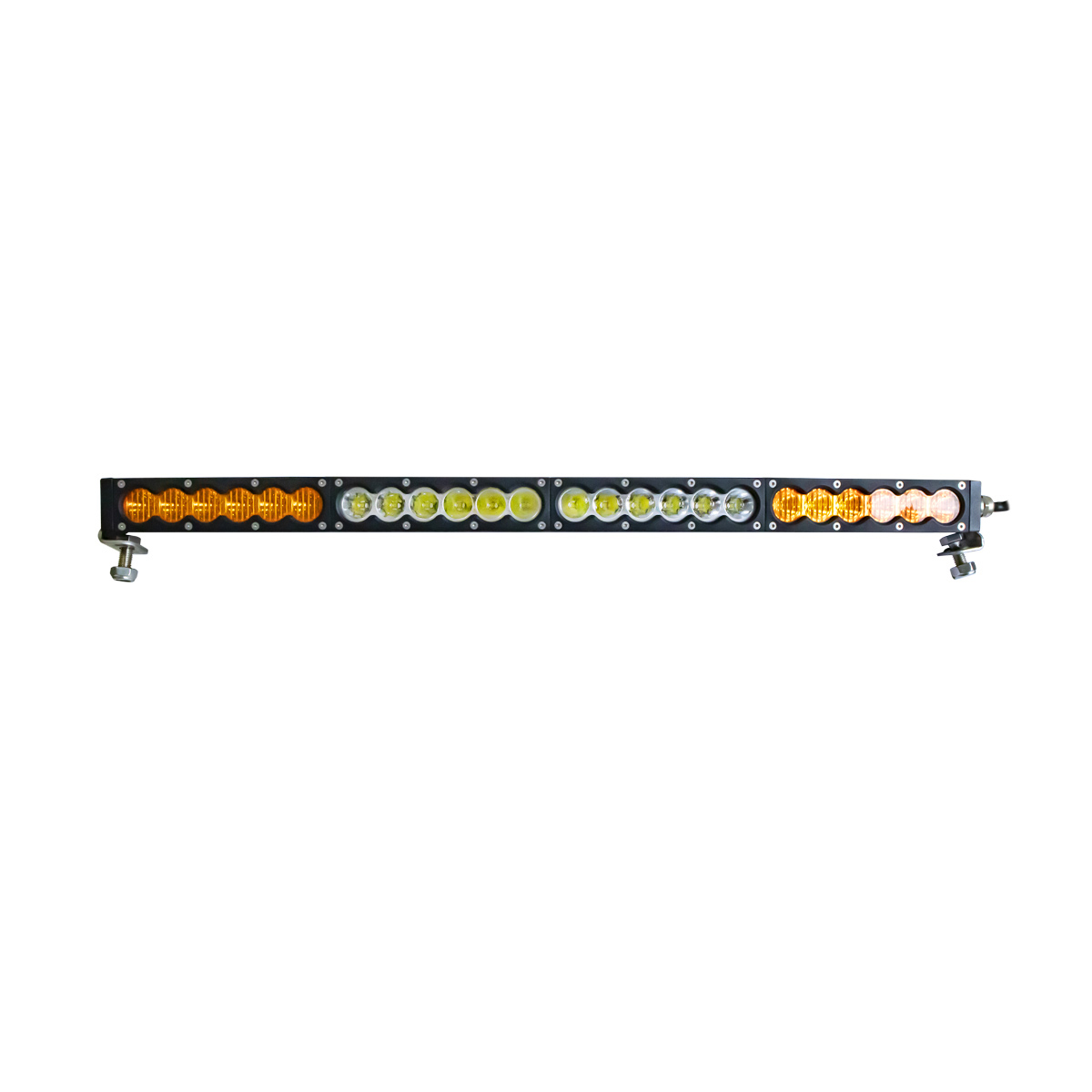 30W-300W Single Row Amber Colored LED Light Bars For Trucks