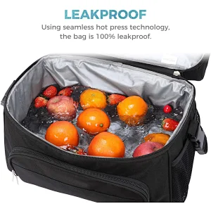 Navo Collapsible Cooler Bag 48-Can Insulated Leakproof Soft Cooler Portable Double Decker Cooler Tote for Beach/Picnic/Sports, Black,cooler bag,insulated bag,ice packs for coolers,yeti backpack cooler,thermal bag