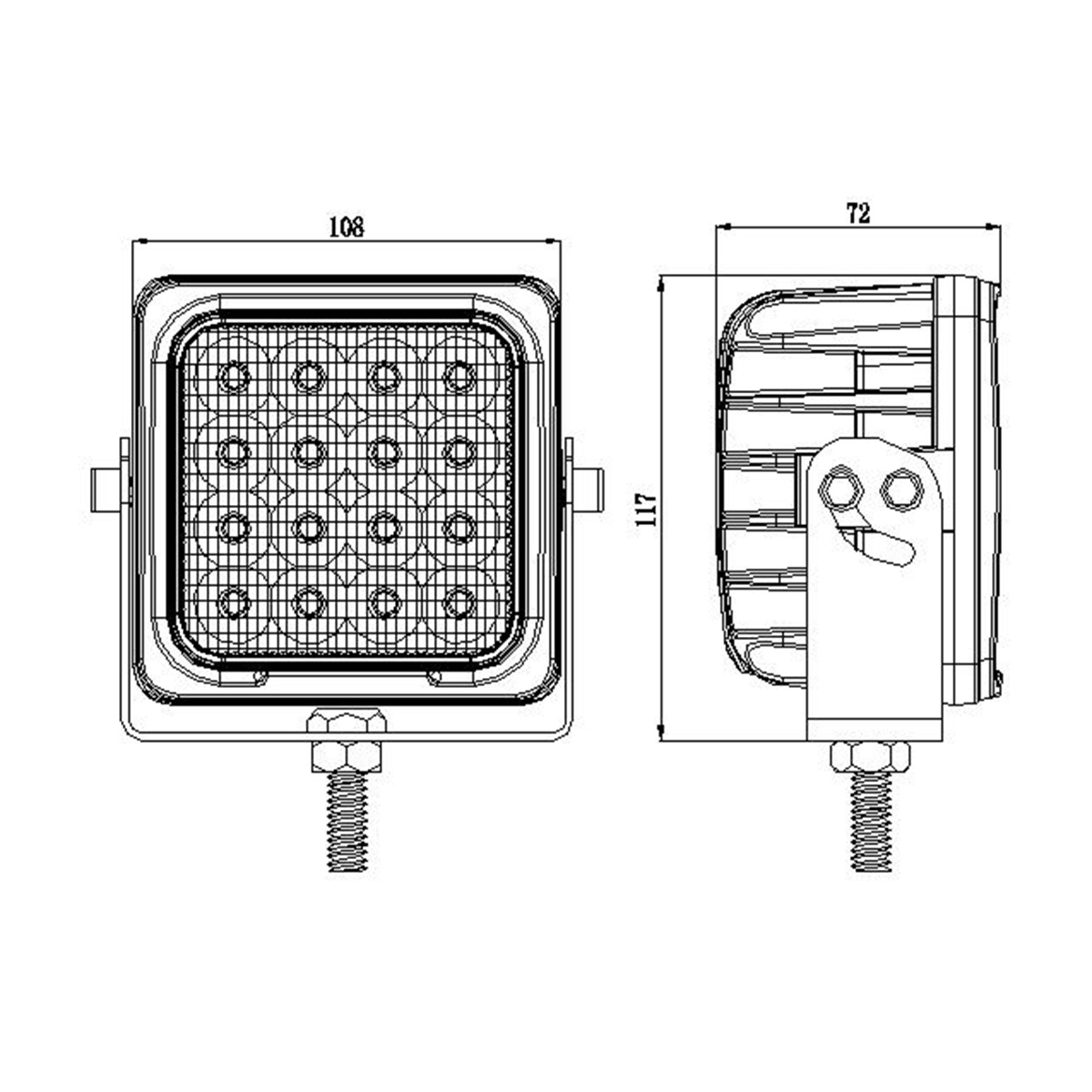 48w bright led work light for 4x4 SUV Heavy Duty Industrial Trucks & Car