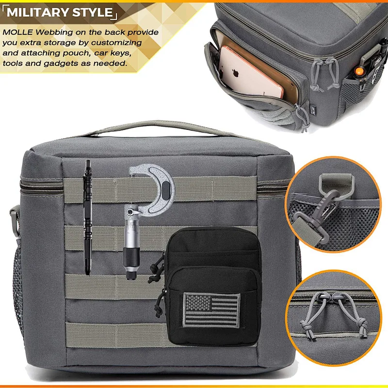 Navo Tactical Lunch Bag, Large Insulated Lunch Box for Men Women Adult  Durable School Lunch Pail for Kids  Leakproof Lunch Cooler Tote for Work Office,tactical lunch box,tactical lunch bag,hsd lunch bag,high speed daddy lunch box