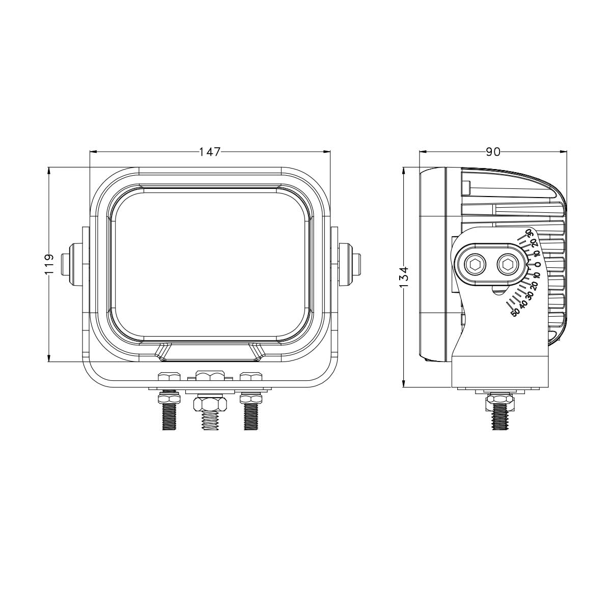 Super high power 120w super bright led work light for Heavy Duty Industrial Trucks excavator etc