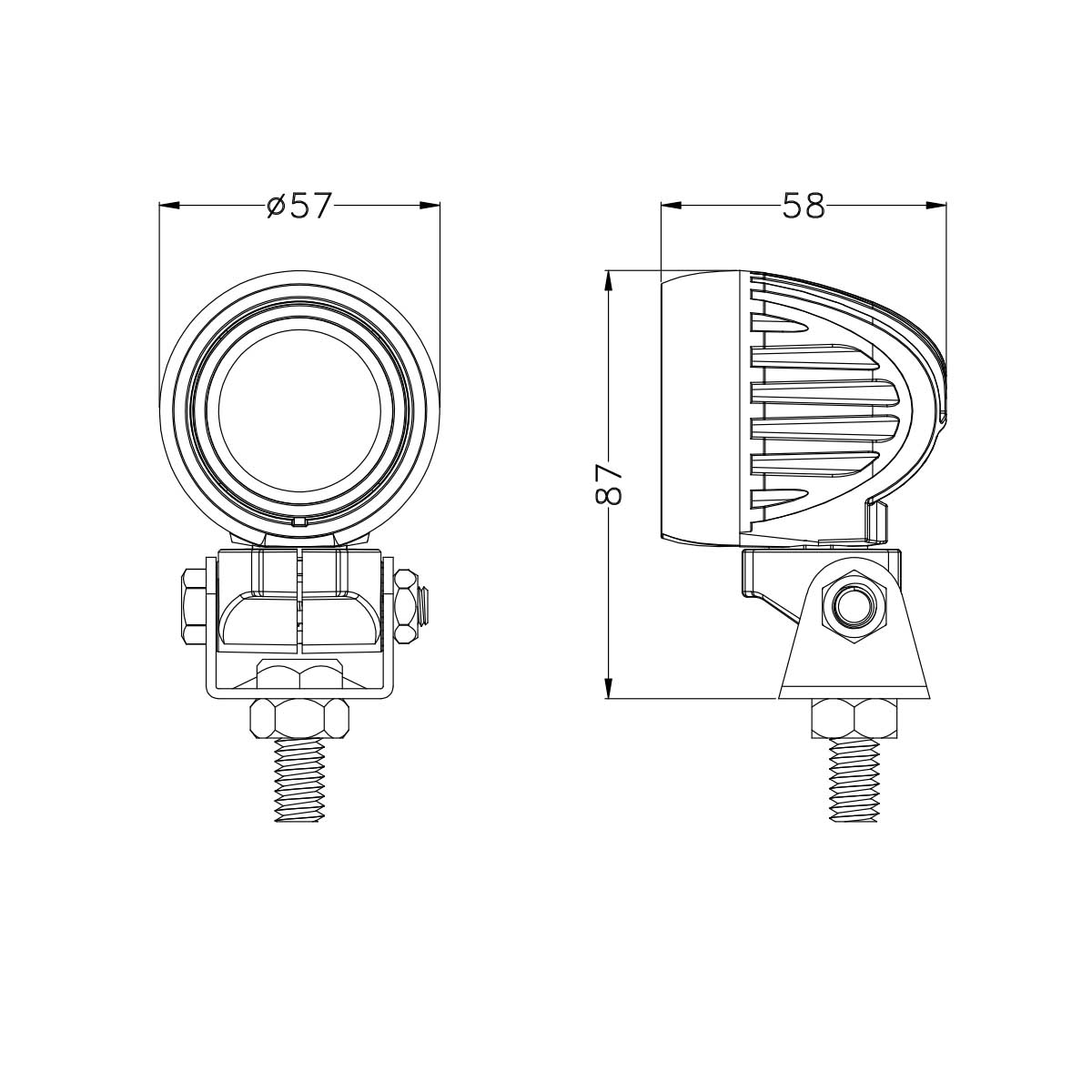 360°rotation, 10W Bright Off Road LED Work Light For JP Offroad ATV UTV Trucks