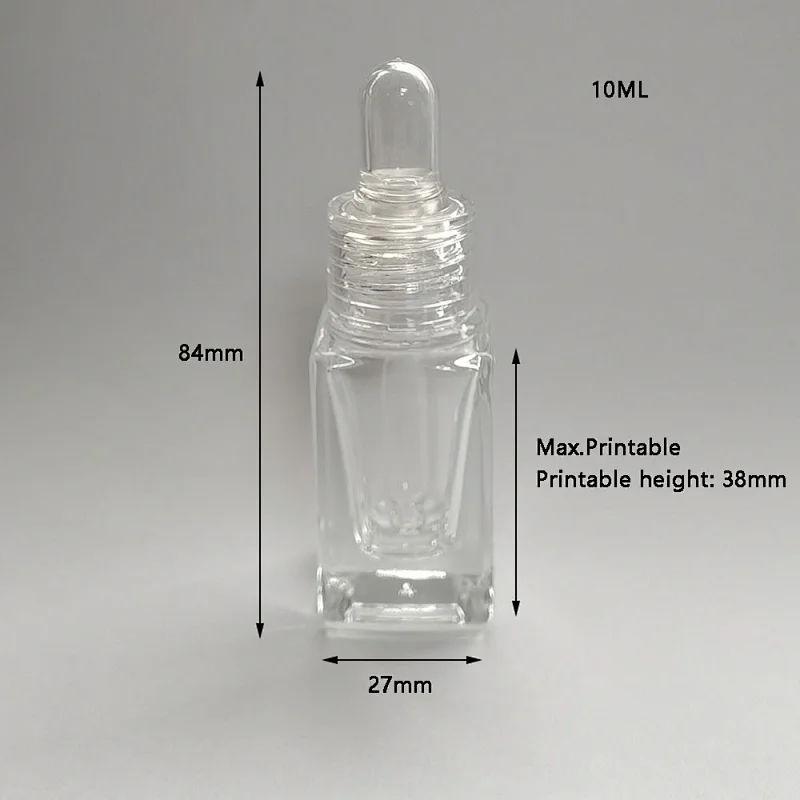 10ml clear suqar Essential OIl BottleAromatherapy Oil Vial made of high transparent thick glass bottle eliguid medicine dropper