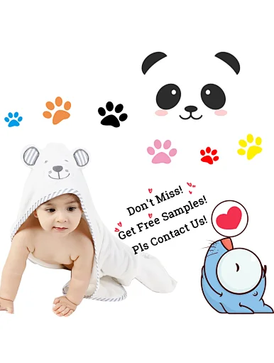 Hooded bamboo fiber blanket, 600gsm, animal pattern, blue, baby wear, cute baby, checkered pattern, cartoon pattern, Prince, princess, baby like