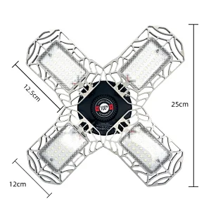 LED Garage Lights 120W 6000K E26/E27 Deformable Garage Ceiling Light With Adjustable Four Panels