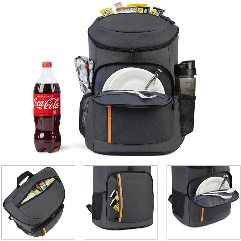Navo Collapsible Cooler Bag 48-Can Insulated Leakproof Soft Cooler Portable Double Decker Cooler Tote for Beach/Picnic/Sports, Black,cooler bag,yeti backpack cooler