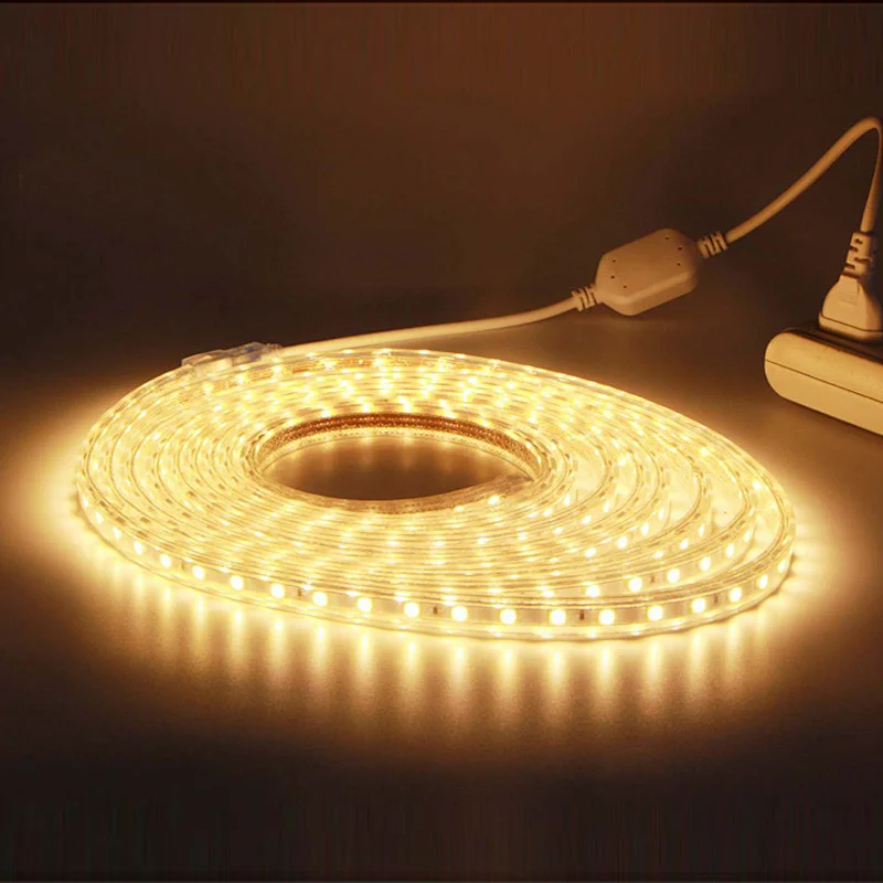 AC230V Household Voltages Linear Lighting LED Strip Light 5050 RA80 Outdoor And Indoor Waterproof IP65 CE RoHs Flexible Lighting
