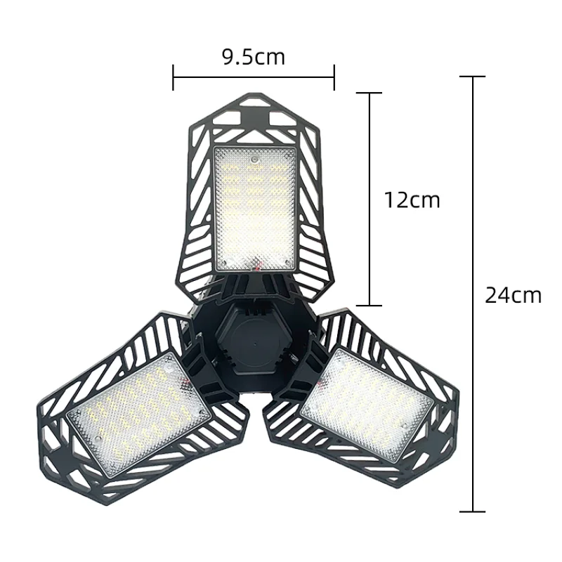 Hot Sale Model Deformable Garage Ceiling Light High Bay 3 Leaf Adjustable Panel LED Garage Light