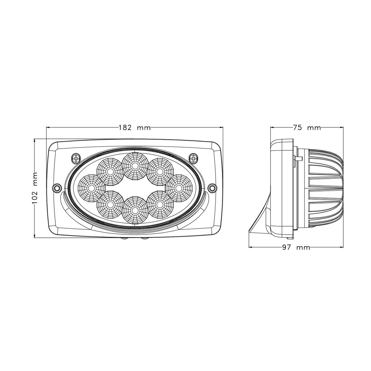 40W IP68 Waterproof Square Offroad Lights for 9-32V Vehicle Truck Agriculture Mining Lighting