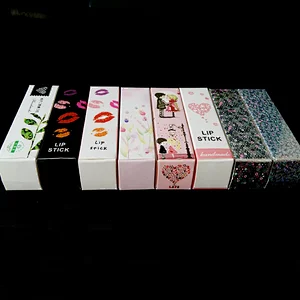 hot sell square lip stickers different patterns lips lovers pink  plant lipstick saaential oil box packing colours caps pumps