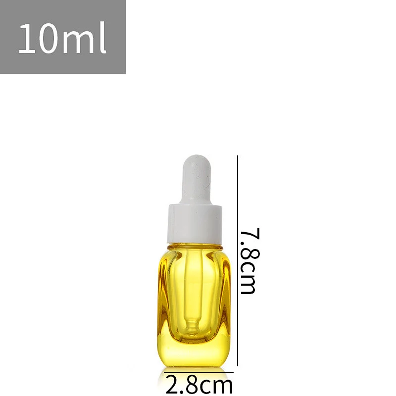 10ml,20ml ,40ml,purple yellow green Essential OIl Bottle suqare Glass   Aromatherapy Oil Vial comsetic  spray dropper