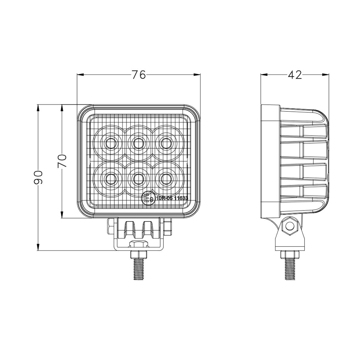 Led Square Lighting Auto Parts Accessories Truck 18w Car Led Work Light