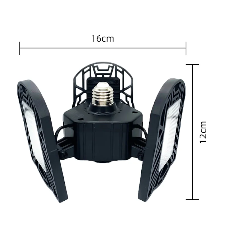 LED Garage Lights 80W E27/E26 6000LM Deformable Lamp Tribright Garage 3 Leaf Ceiling Lighting