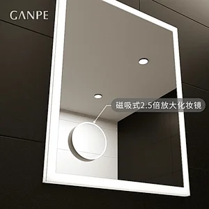 Custom Housing-color Round LED Bathroom Mirror Type C Charging Magnetic Detachable Mirror HCL-049