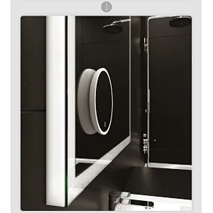 Custom Housing-color Round LED Bathroom Mirror Type C Charging Magnetic Detachable Mirror HCL-049