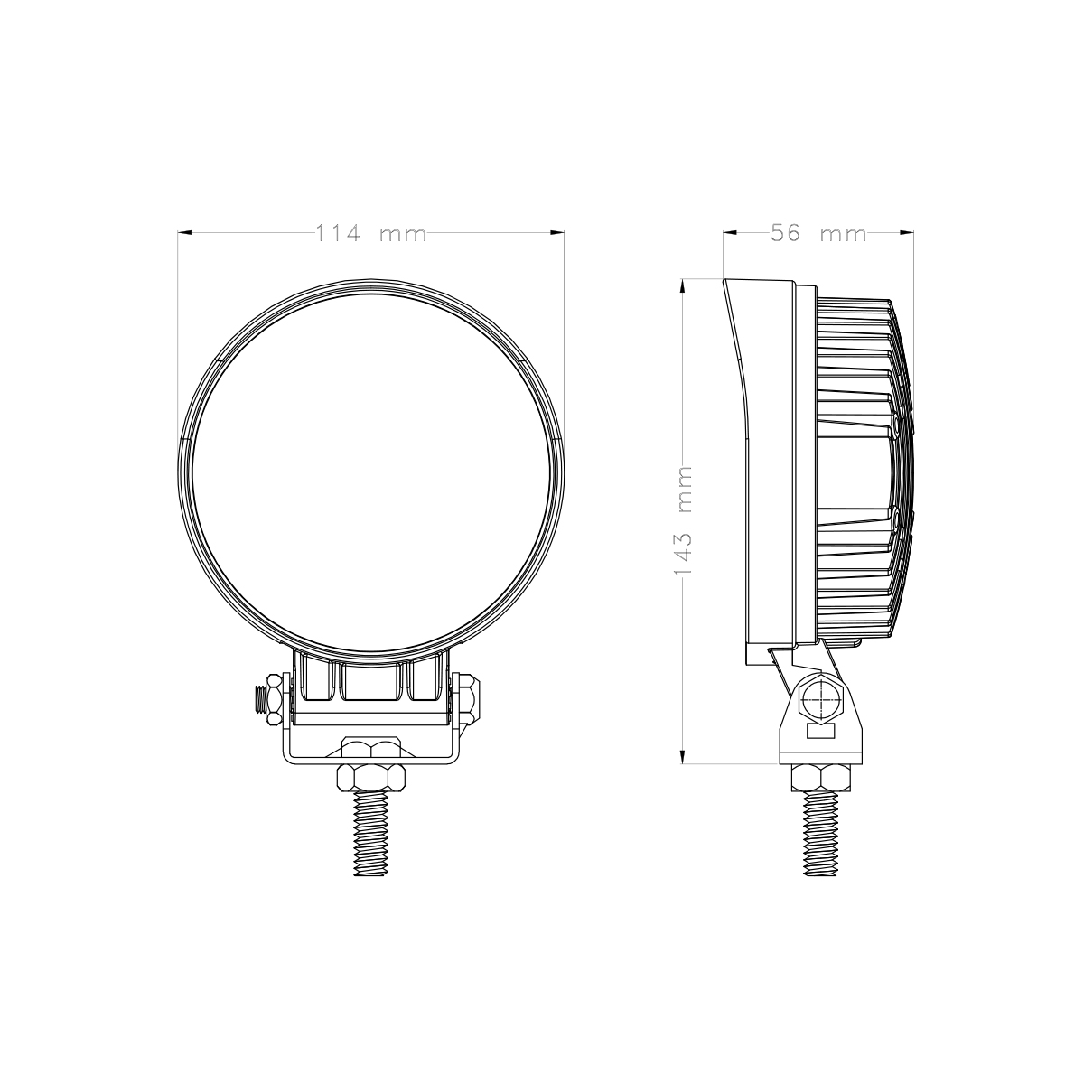 Round 27w Car Outdoor LED Work Lights IP68 Flood and Spot Work Led Light