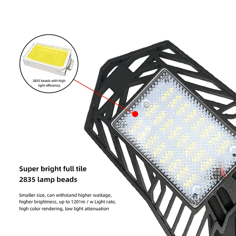 LED Garage Light Foldable Deformable150W Super Bright Led Garage Ceiling Light Adjustable With 4 Panel