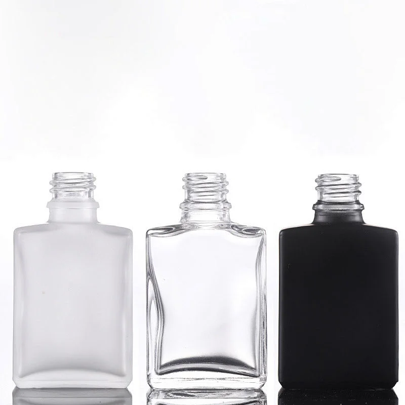 30Ml clear suqare frosted Essential OIl Bottle Vial made of high transparent thick glass metal aluminum dropper cap