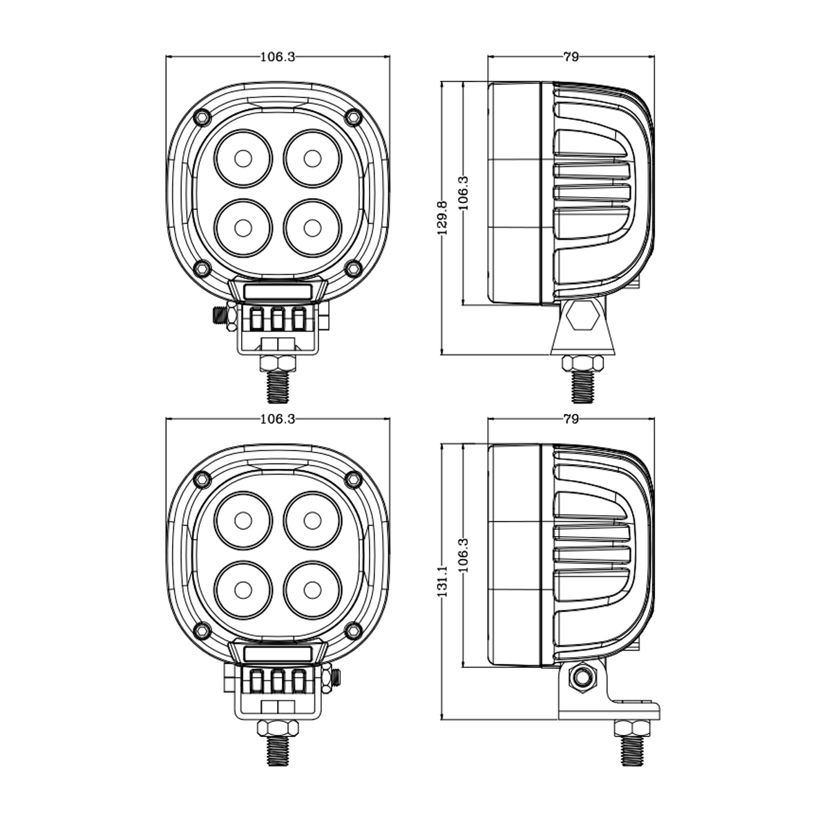 40w bright led work light working lamp offroad Agricultural Light
