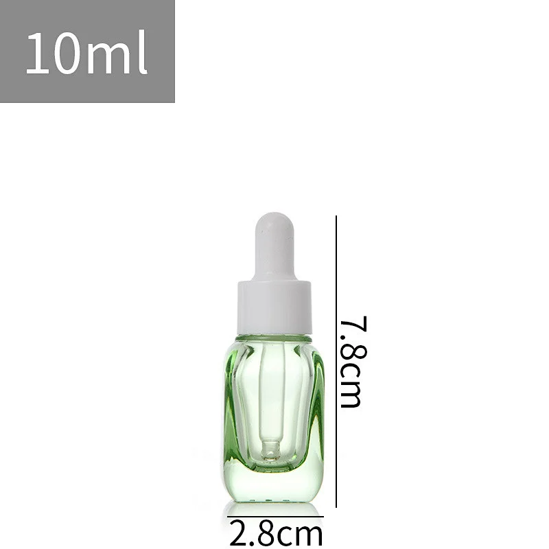 10ml,20ml ,40ml,purple yellow green Essential OIl Bottle suqare Glass   Aromatherapy Oil Vial comsetic  spray dropper