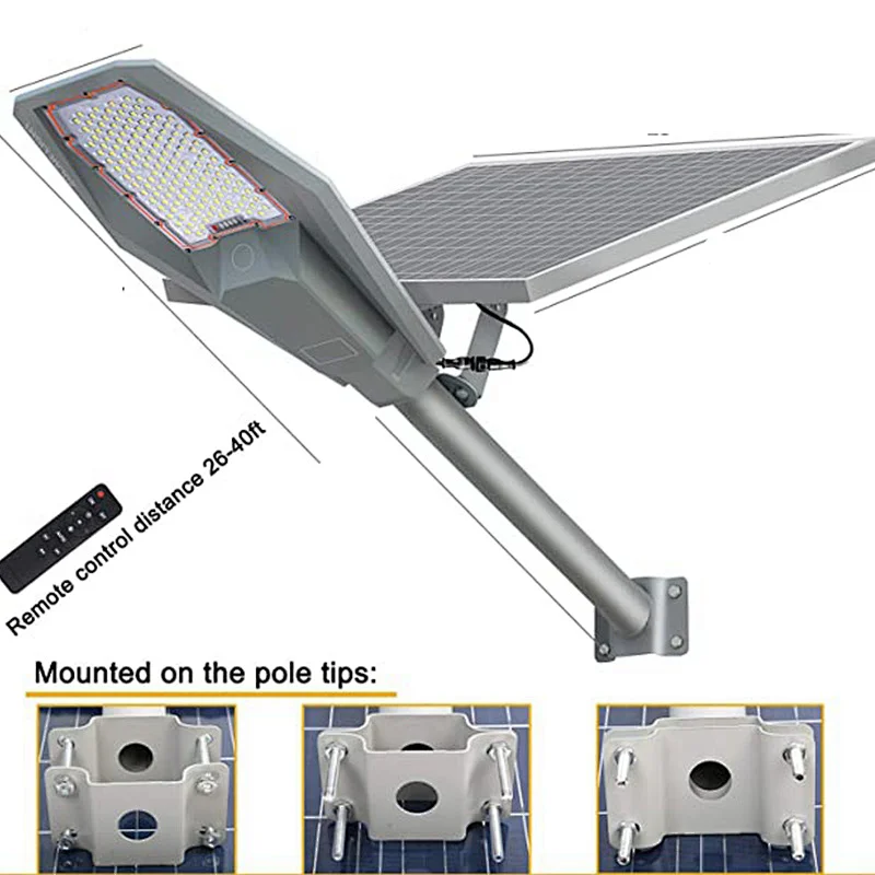 SunBonar  100w 200w 300w 400w  NEW Hot  Smart Remote  Control High Efficiency  Solar street light pole and wall lighting