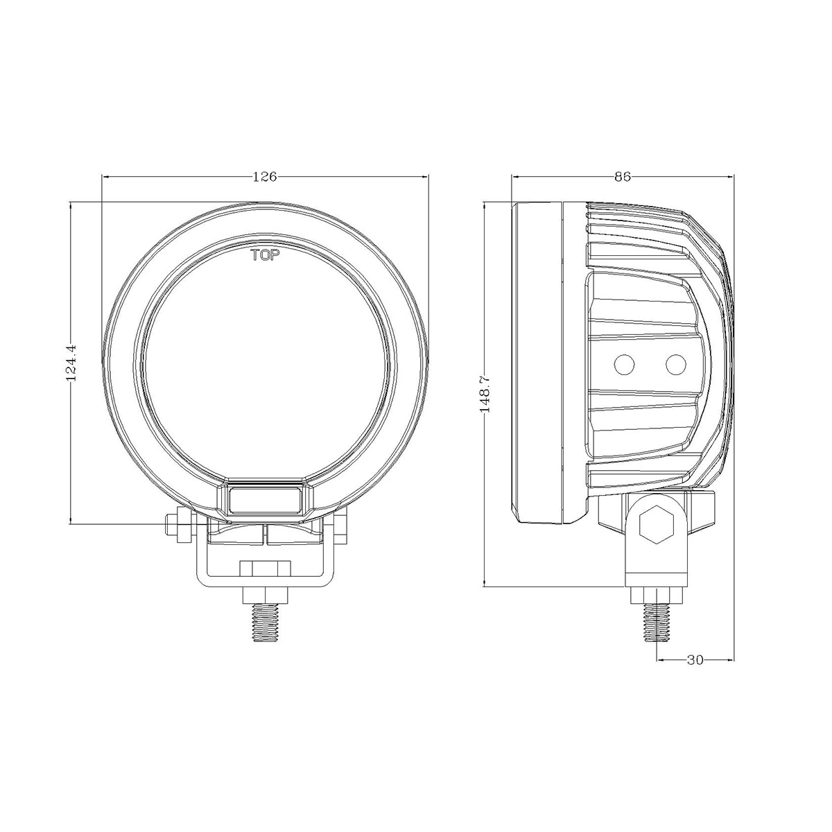 360°rotation work lamp, New Waterproof IP68 Round Shape Spot Flood 45w Led Working Light for ATV SUV 4x4 Truck Vehicles