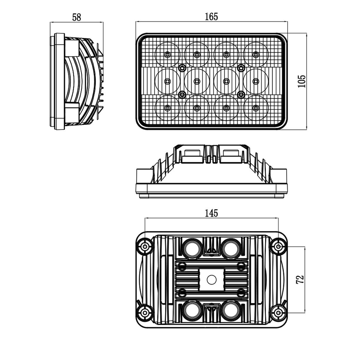 Rectangular 12 Volt LED Lights Agriculture