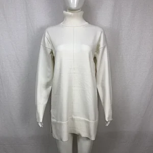 Turtleneck 68%viscose32%nylon winter long sweater custom women knitwear