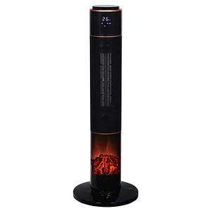 2022 New PTC Tower Fireplace Heater, LED display and flame effective