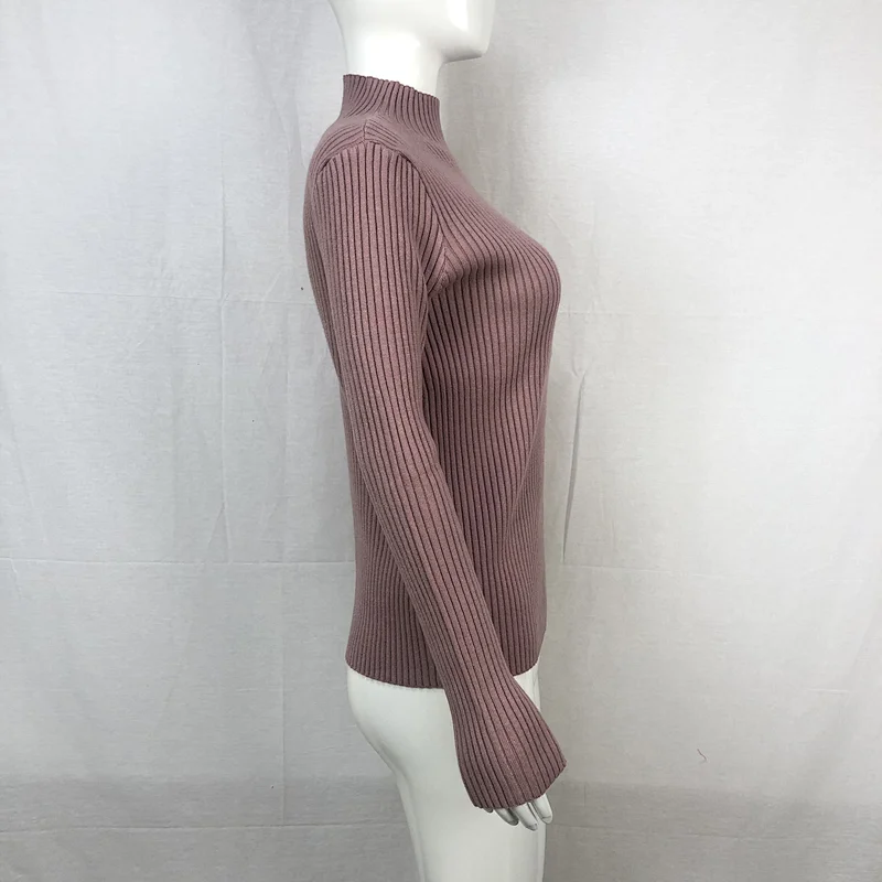 Winter 68%viscose32%nylon knitwear fashion 12 gauge women basic sweater