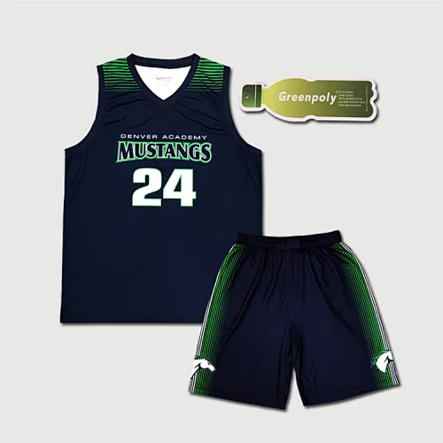 Greenpoly Recycle Material Custom Sublimation Basketball Jersey Basketball Set