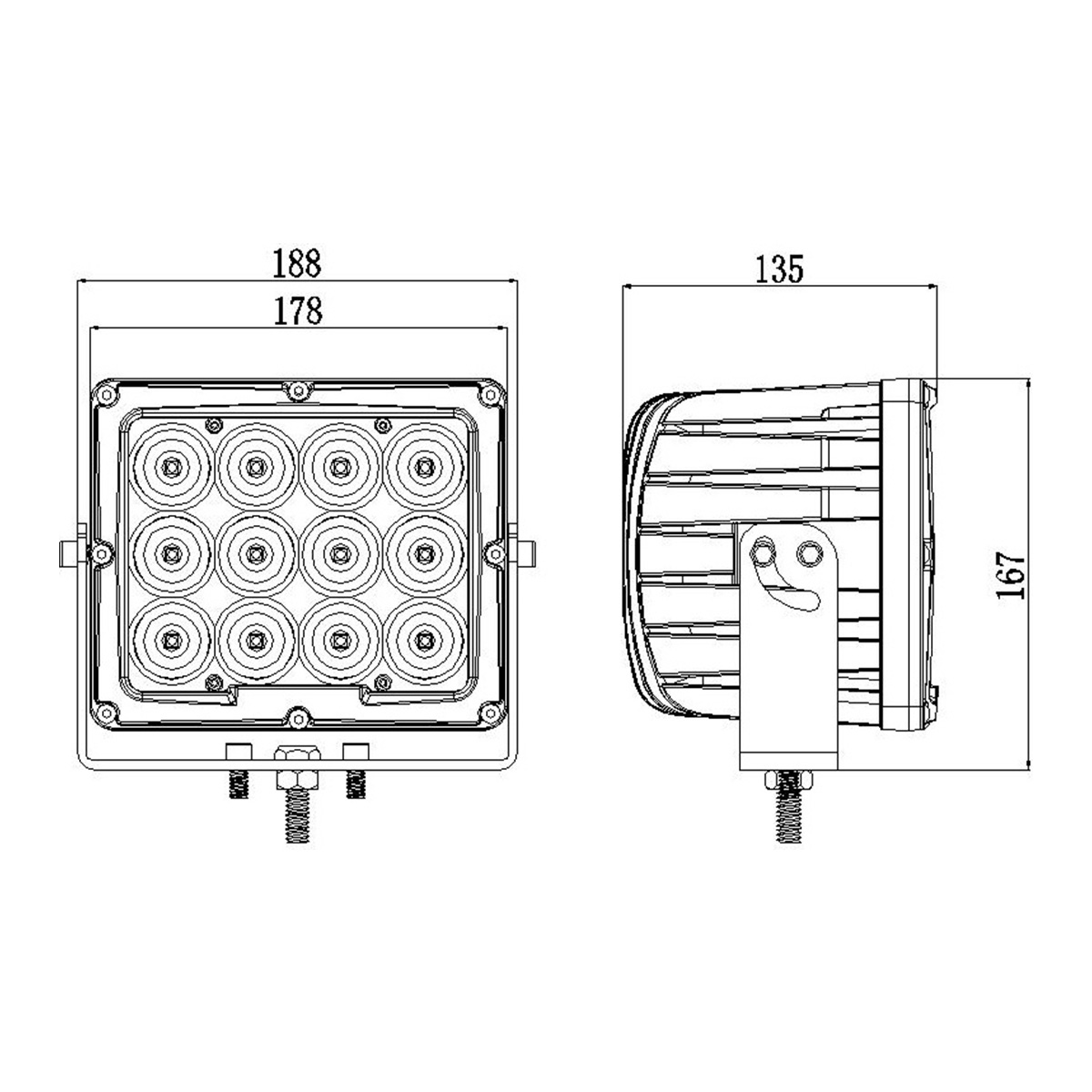 high power 120w super bright led work light for Heavy Duty Industrial Trucks & Car