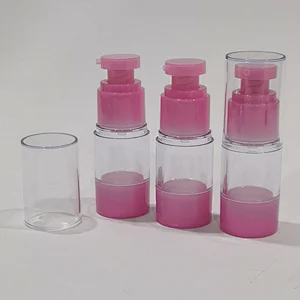 High quality 15ml wholesale pink airless pump bottle for cosmetic lotion body cream essential oilcosmetic pink