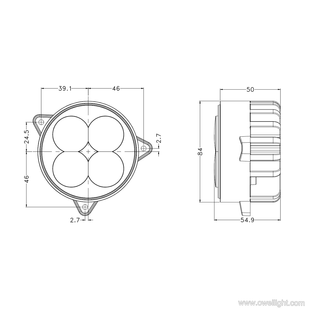 high power Round 40W agricultural machinery light