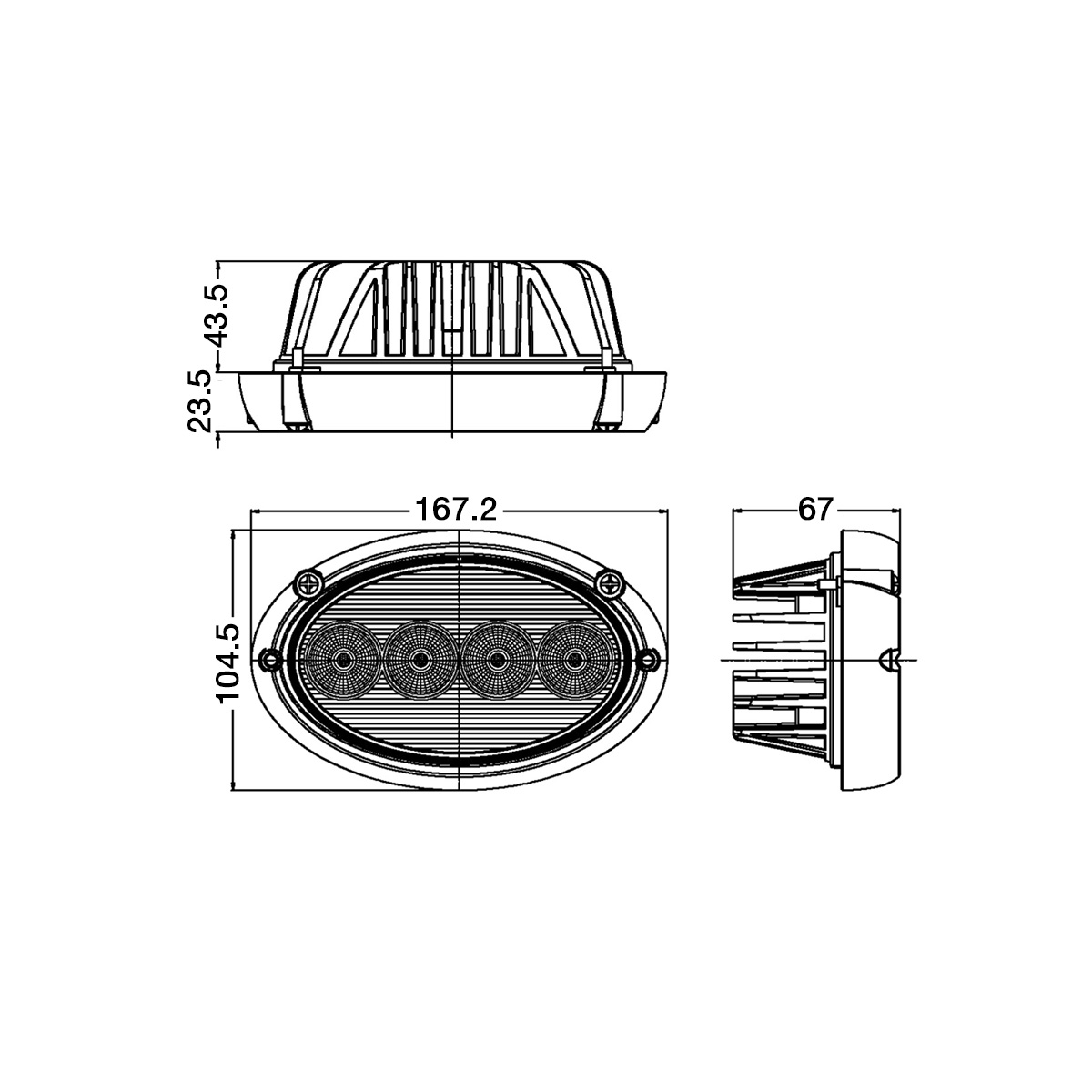 40w Oval Agricultural Light  Embedded lamp