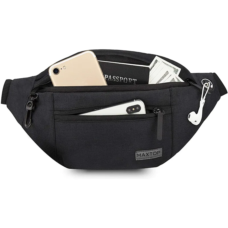 Navo Large Fanny Pack with 4-Zipper Pockets,fanny pack,waist bag,bum bag,belt bag,gucci fanny pack,louis vuitton bum bag,nike fanny pack,louis vuitton fanny pack,bumbag,supreme fanny pack