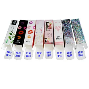 hot sell square lip stickers different patterns lips lovers pink  plant lipstick saaential oil box packing colours caps pumps