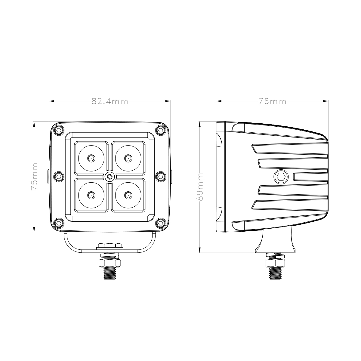 18w Car Heavy Duty Work Light IP68 Flood and Spot Work Led Light