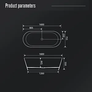Stone Resin Freestanding Bathtub
