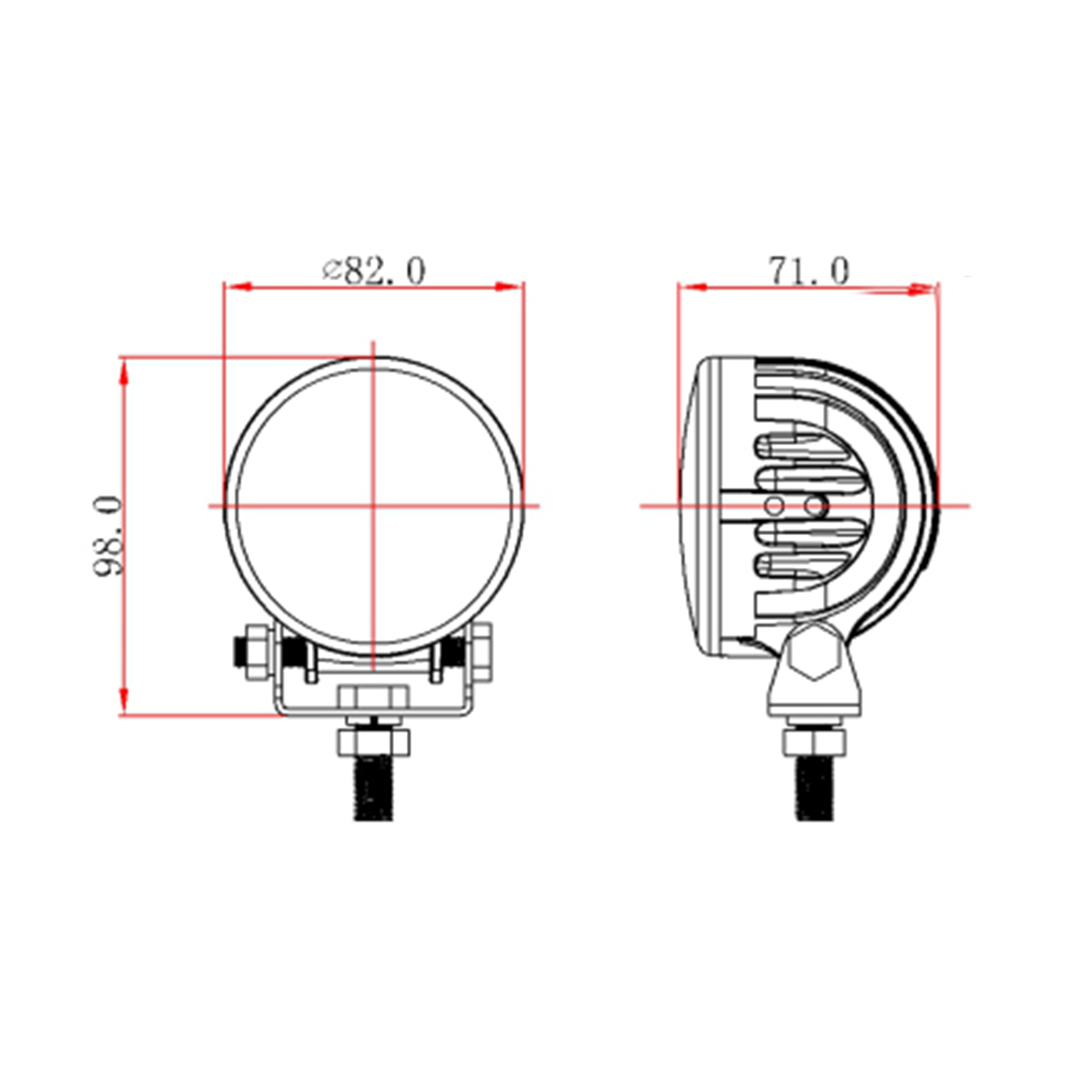Flood Beam and Spot Beam Heavy Duty LED Work Lamp