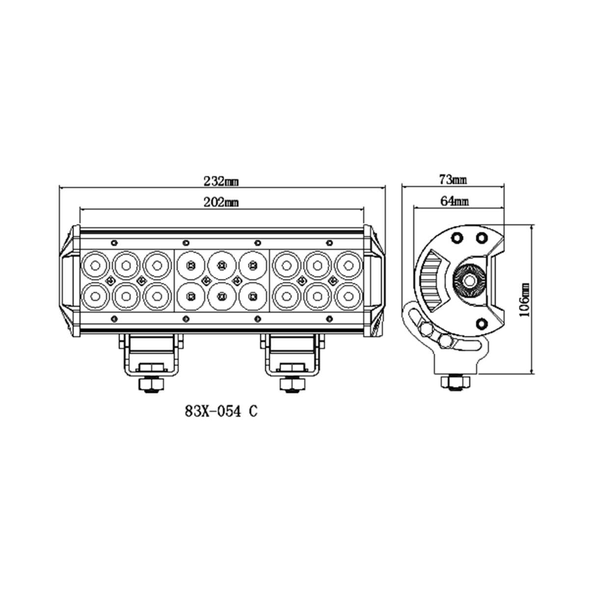 18W-324W Single Row Led Light Bar for trucks SUV Off-road